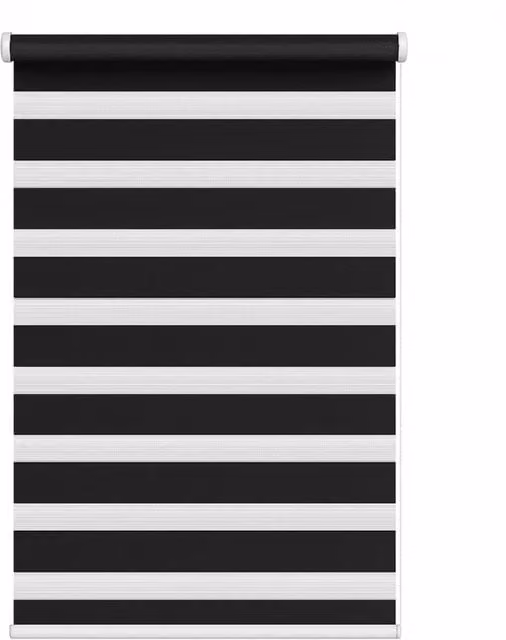 NewEdgeBlinds Day Night Zebra Roller Blind in Black and White, W: 75 cm, H: 165 cm