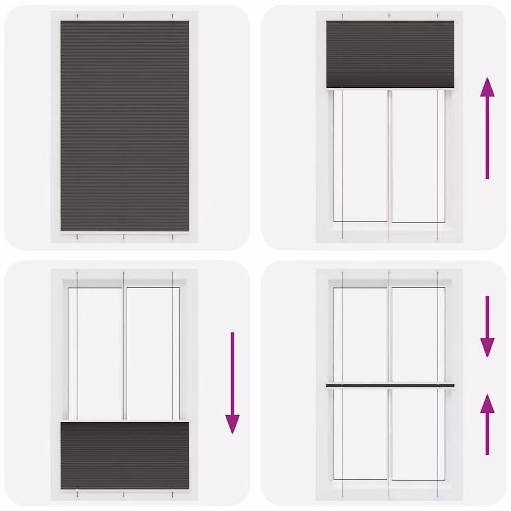 Berkfield Home Single Pleat Black Polyester Opaque Blind W: 115 cm, H: 200 cm – 4