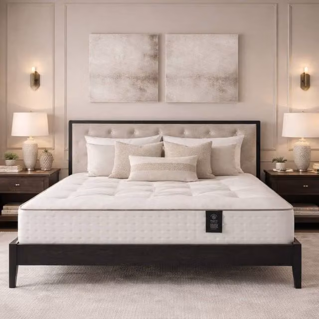 Aspire Signature 5000 Double Pocket Spring Mattress in White with Cashmere and Wool, Medium Firmness, W/D/H: 140 x 200 cm