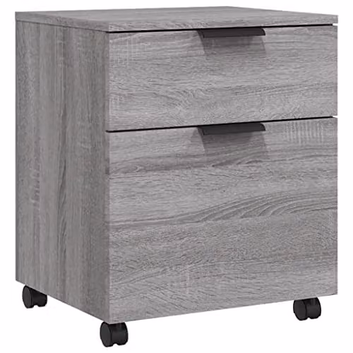 vidaXL Mobile File Cabinet with Castors, Grey Sonoma, W: 45 cm, D: 38 cm, H: 54 cm – 1