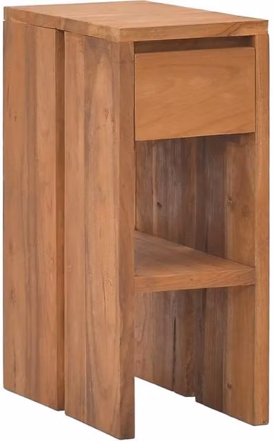 Berkfield Home Bedside Cabinet in Brown Solid Teak Wood, W/D/H: 20 x 35 x 50 cm – 1