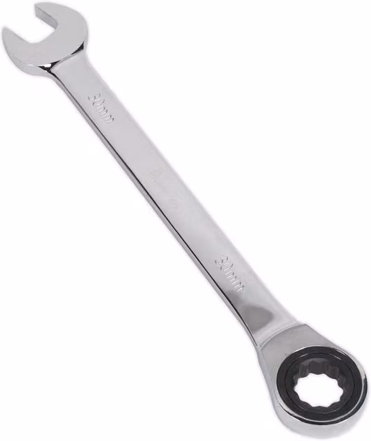 Loops 30mm Ratchet Combination Spanner in Silver Chrome Vanadium Steel