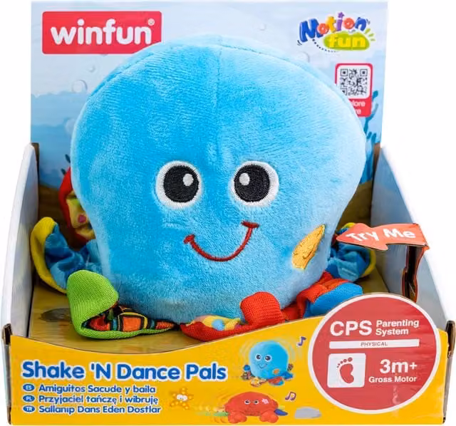 WinFun Interactive Sensory Plush Wild Animal Toy in Blue and Multicolour