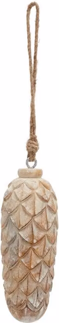 KDMK Large Rustic Pine Cone Christmas Decoration in Antique White Wash and Brown