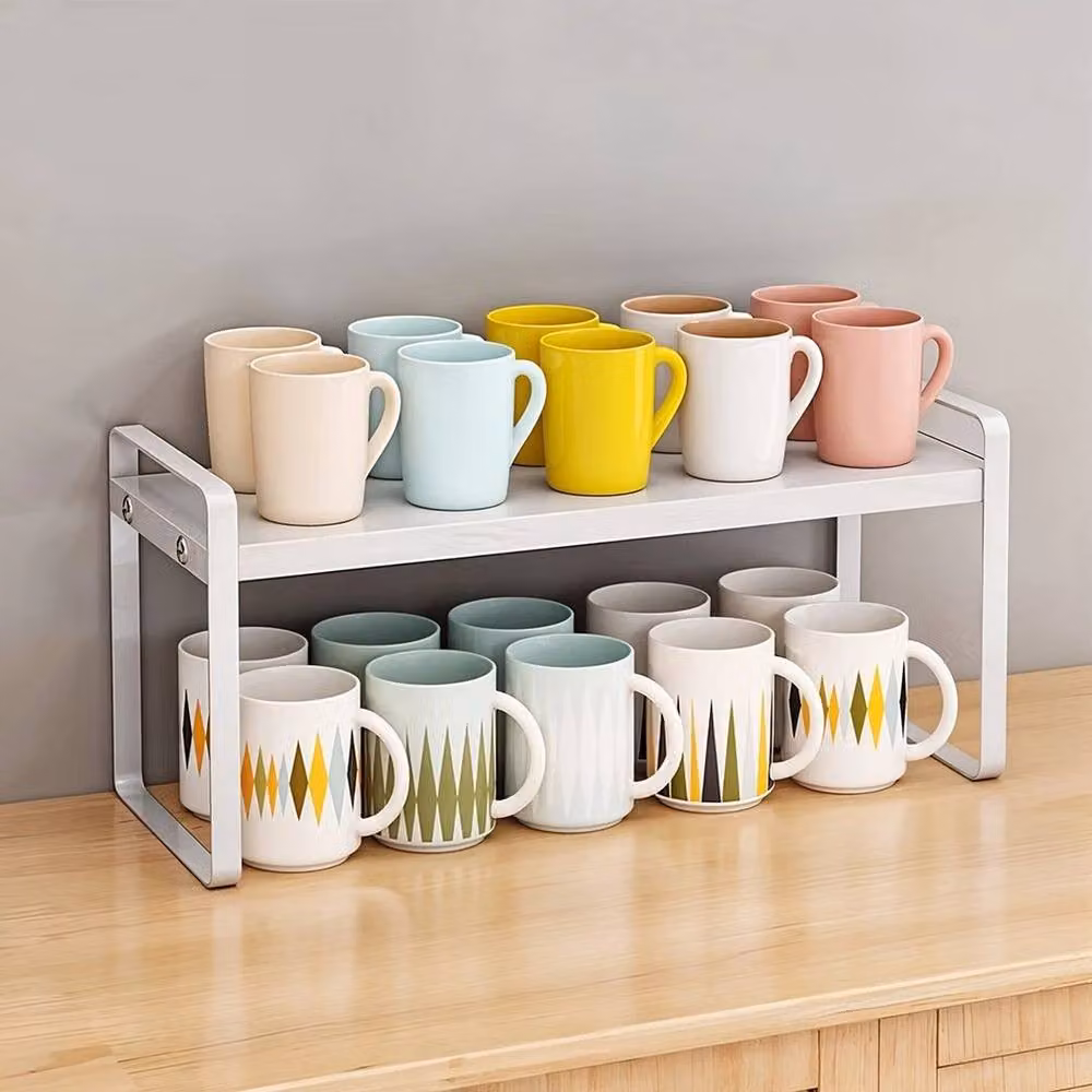 KORVIXA Metal Kitchen Spice Jar Storage Shelf Rack, White – 3