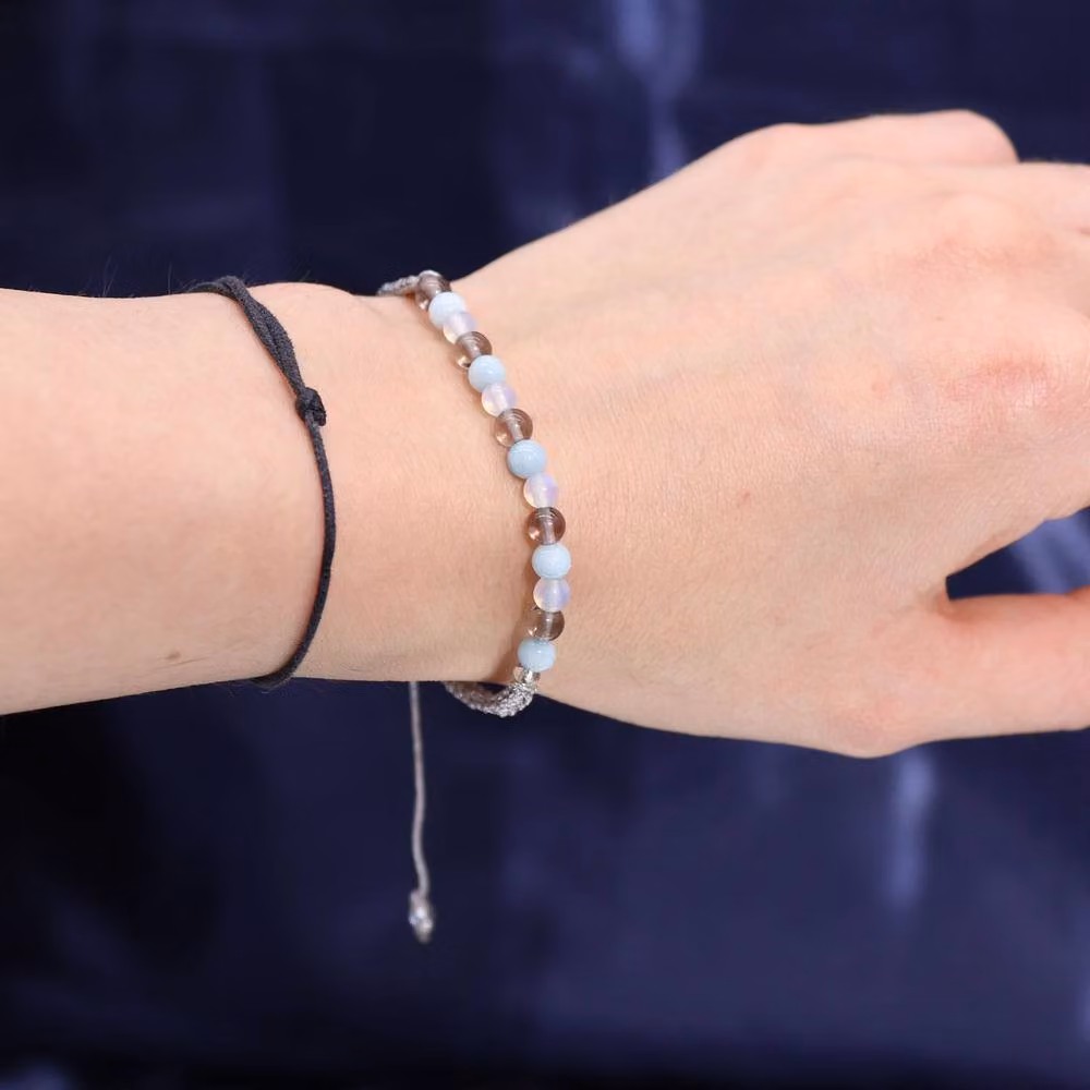 Serenityy Cancer Zodiac Crystal Candle with Gemstone Bracelet in Blue – 4