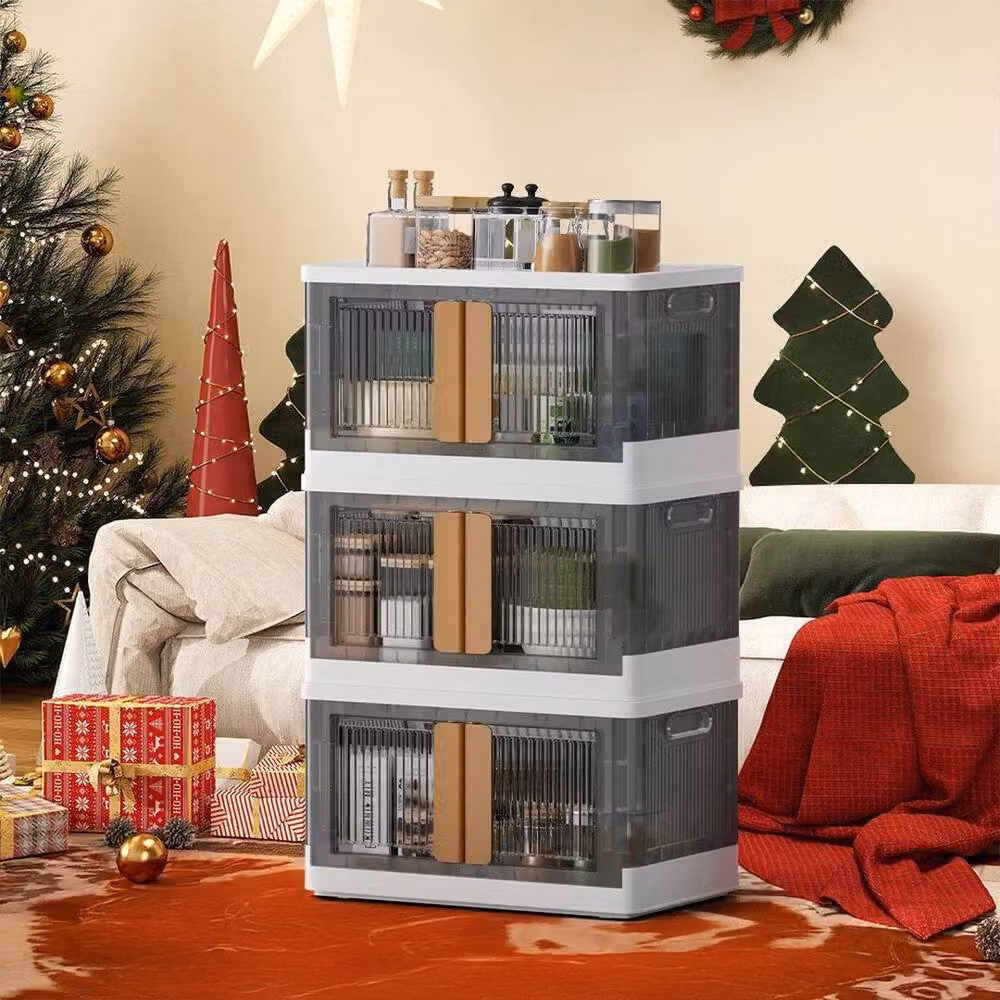 KORVIXA Large Folding Storage Box with Lid in Transparent Plastic – 4