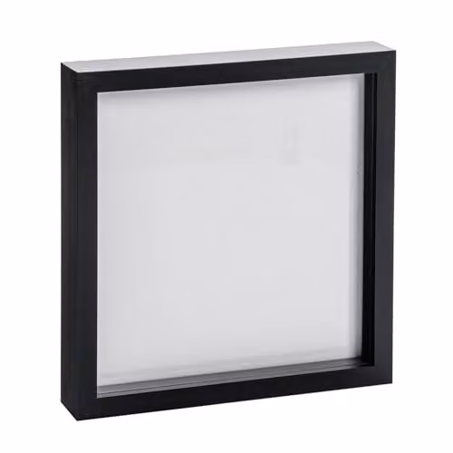 Nicola Spring Modern Square 3D Shadow Box Photo Frame, Black, W/D/H: 25.4 x 25.4 x 25.4 cm – 1