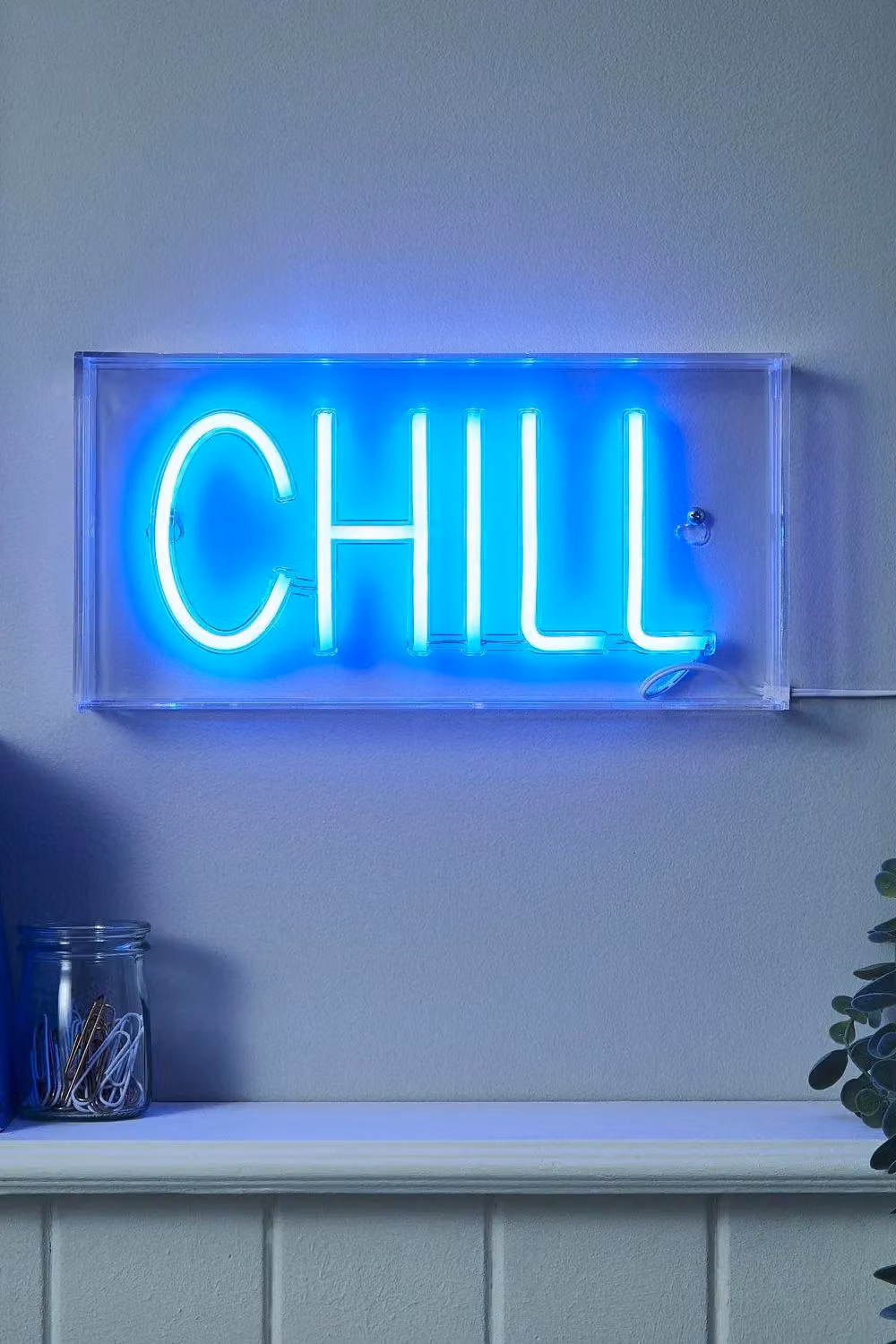BHS Lighting Glow Chill Blue LED Neon Light Box Table Lamp – 2