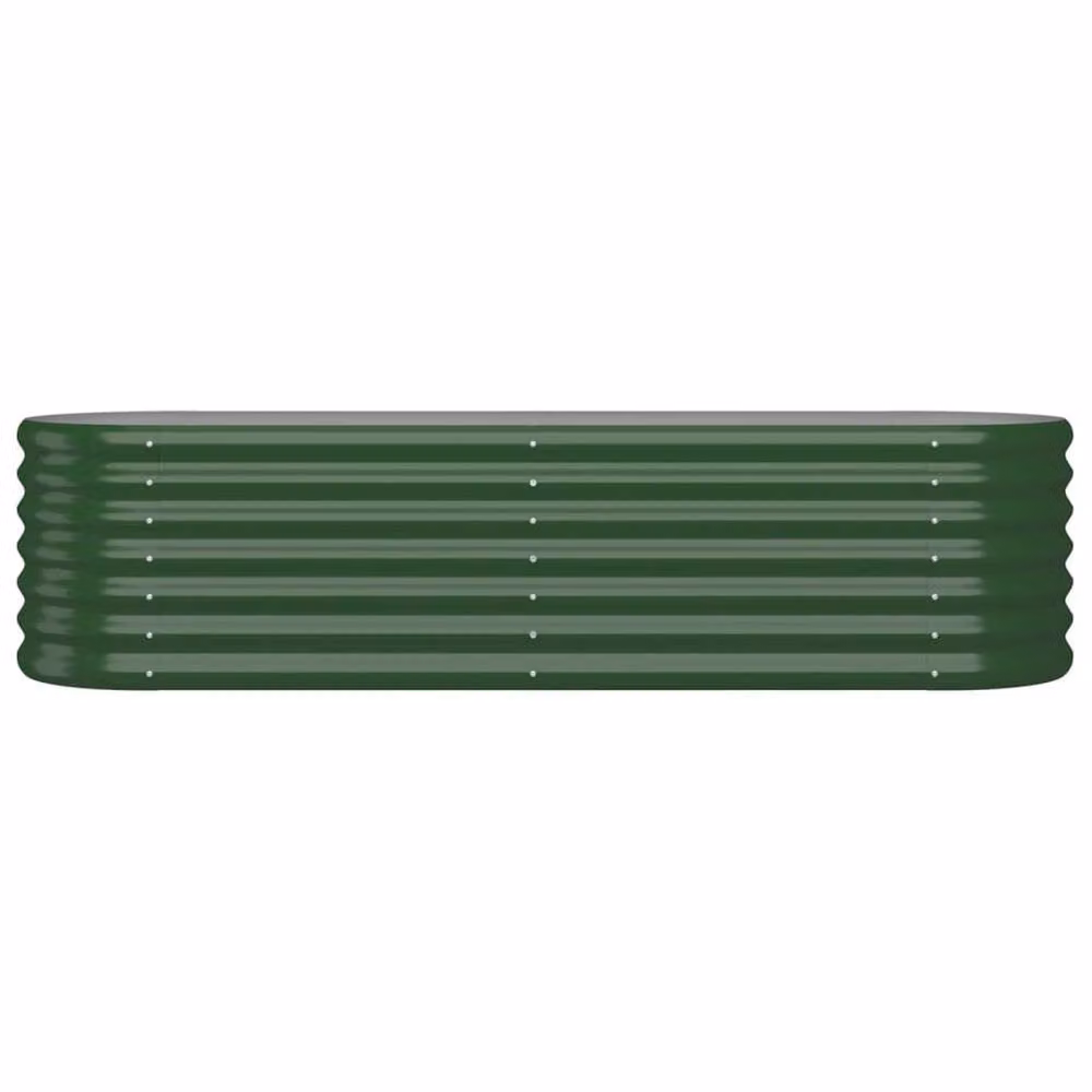Berkfield Home Garden Powder-coated Steel Raised Bed in Green, W/D/H: 152 x 40 x 36 cm – 3
