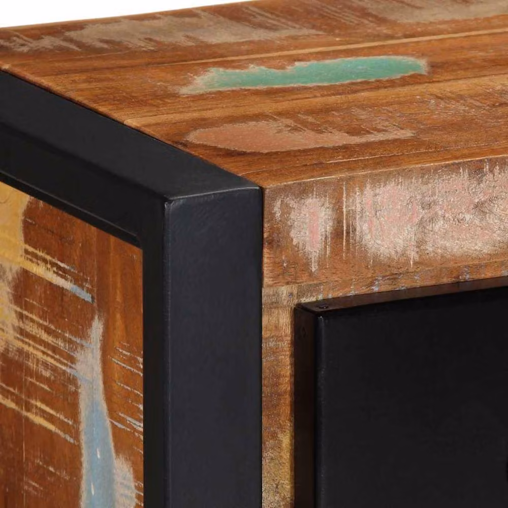 Berkfield Home Industrial Solid Wood Reclaimed TV Cabinet in Brown, W/D/H: 100 x 30 x 25 cm – 3