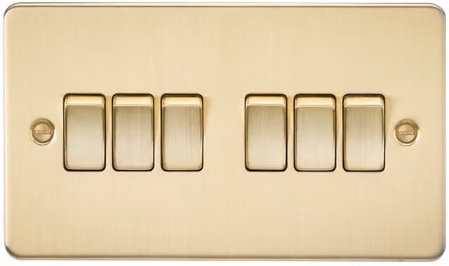 Knightsbridge FP4200BB 2-Way Flush Plate Switch in Brushed Brass