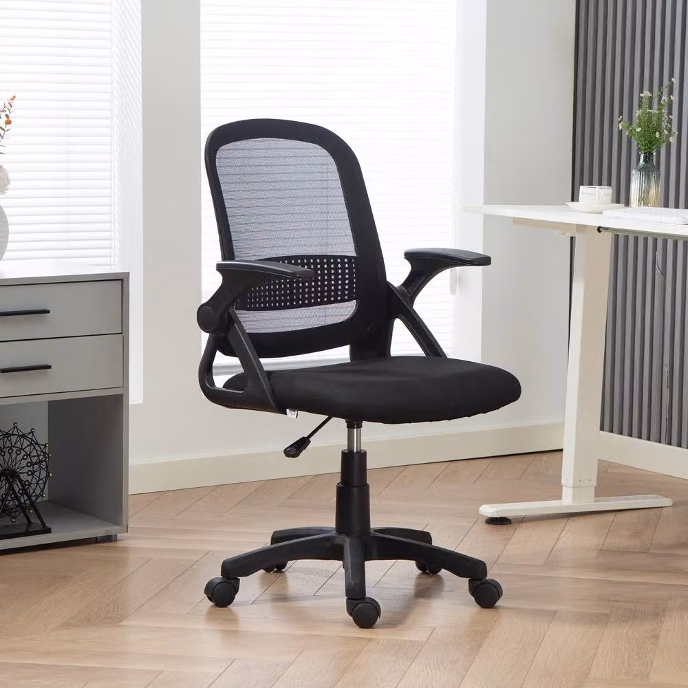 STILVORA Black Fabric Task Chair with 360 Swivel and Castors, W/D/H: 57.5 x 40 x 120 cm – 2
