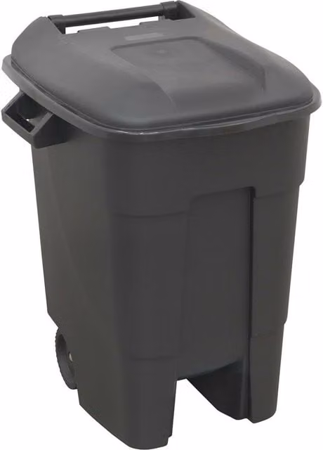 Loops 100 Litre Capacity Black Plastic Wheelie Bin with Flip Lid and Two 200mm Wheels – 1