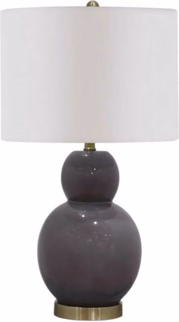Minster Ceramic Table Lamp in Grey, W/D/H: 33 x 33 x 66 cm