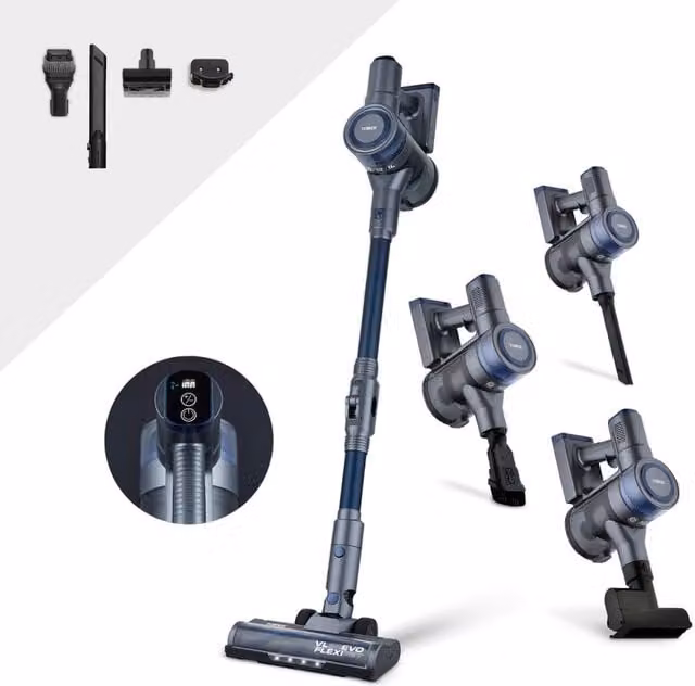 Tower VL50 EVO Flexi-Pet 22.2V 3-in-1 Cordless Bagless Vacuum Cleaner with HEPA Filter and Turbo Brush, Blue