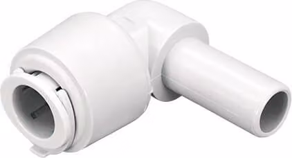 FloPlast Flofit+ White Plastic Push Fit Stem Elbow, 15mm, Pack of 5
