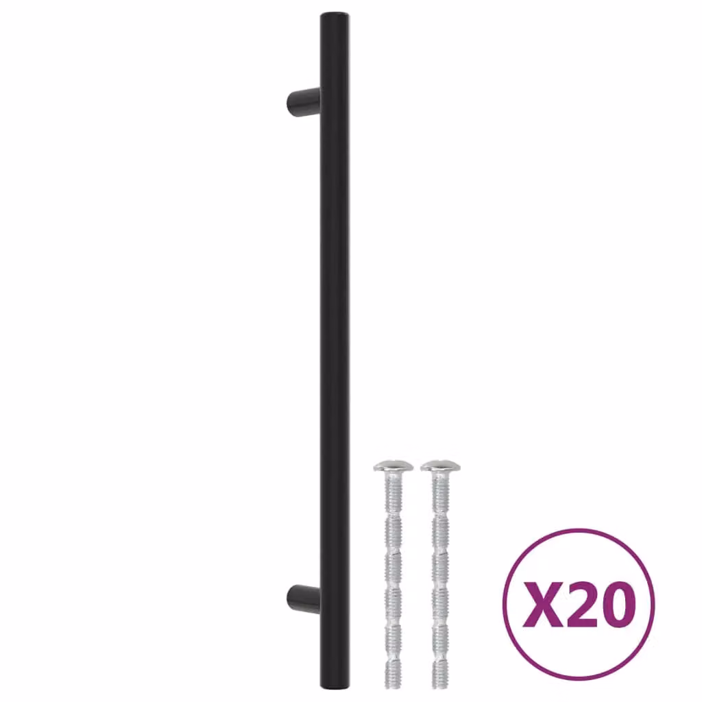 Berkfield Home 20 Pack Matt Black Stainless Steel Bar Cabinet Handles – 2