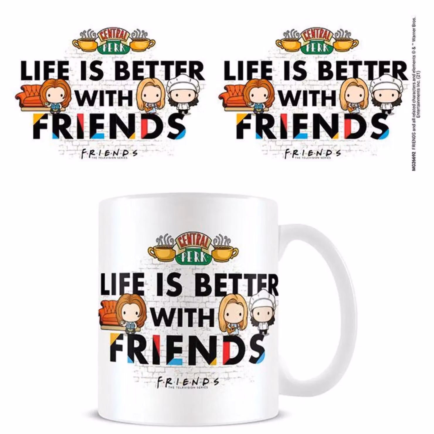 Friends Life Is Better With Chibi Ceramic Mug in White – 2