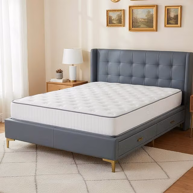 Livingandhome 7-Zone Pocket Spring Mattress in White, W: 140 cm, D: 200 cm
