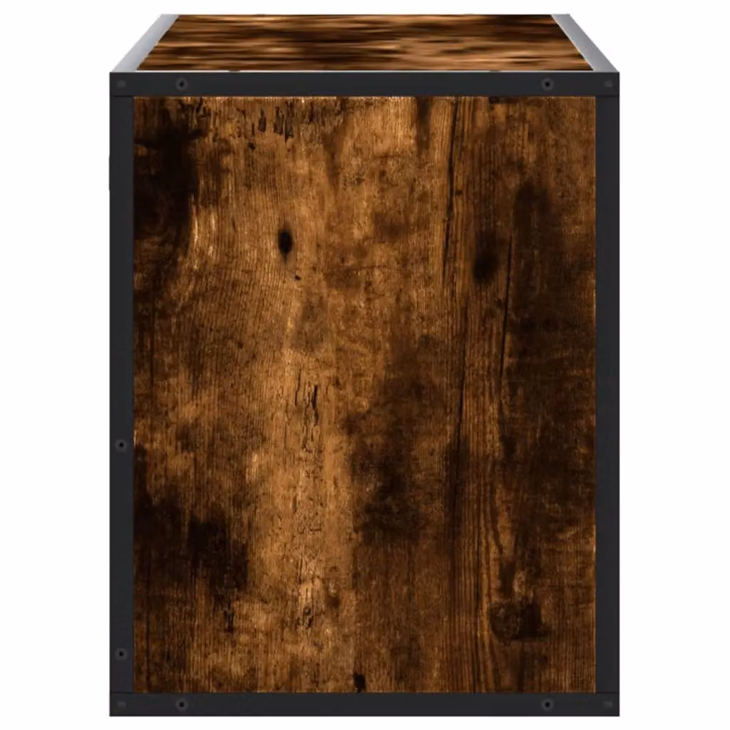 Berkfield Home Industrial TV Cabinet in Smoked Oak and Brown, W/D/H: 100 x 39.5 x 39.5 cm – 4