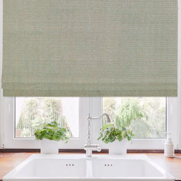 Terrys Oslo Made to Measure Blackout Roman Blind in Stucco Green