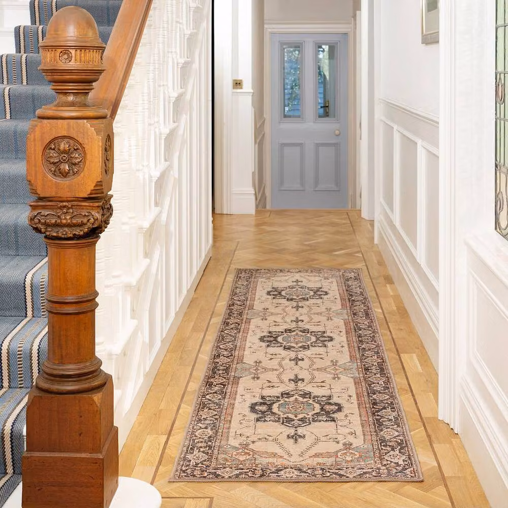 Kukoon Cream Distressed Soft Pile Area Rug in Light Beige, W: 240 cm, D: 330 cm – 2