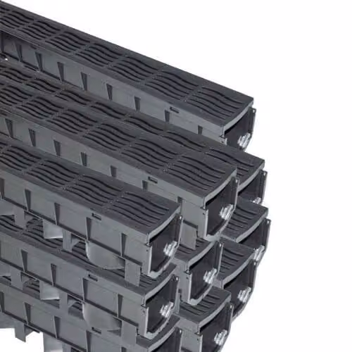 FloPlast PVC Class A15 Channel Drainage Grate, Grey, Pack of 10