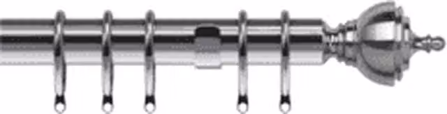 NewEdgeBlinds Vienna End Satin Silver Metal Curtain Pole Set, Silver, Length: 200 cm