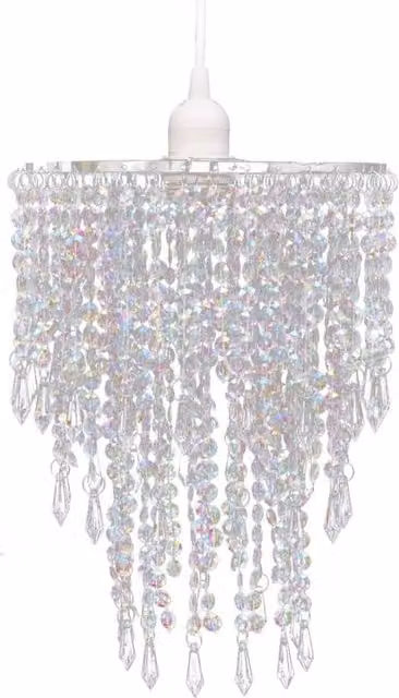 Berkfield Home Crystal Glass Pendant Chandelier in Transparent, W/D/H: 22.5 x 30.5 x 30.5 cm