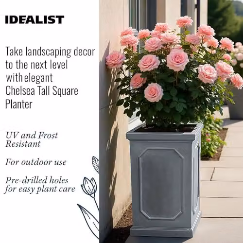 IDEALIST Grey Stone Small Plant Pot Planter, Height: 52 cm – 6