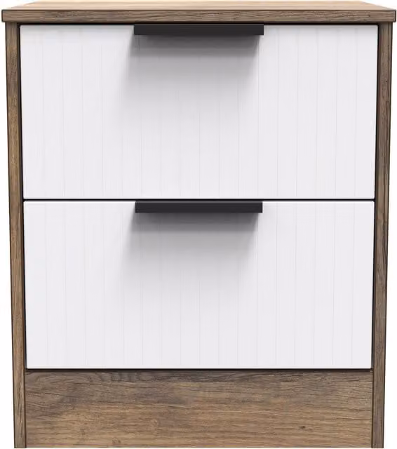 Ready Assembled 2 U Denver 2 Drawer Bedside Cabinet in Dark Brown – 1