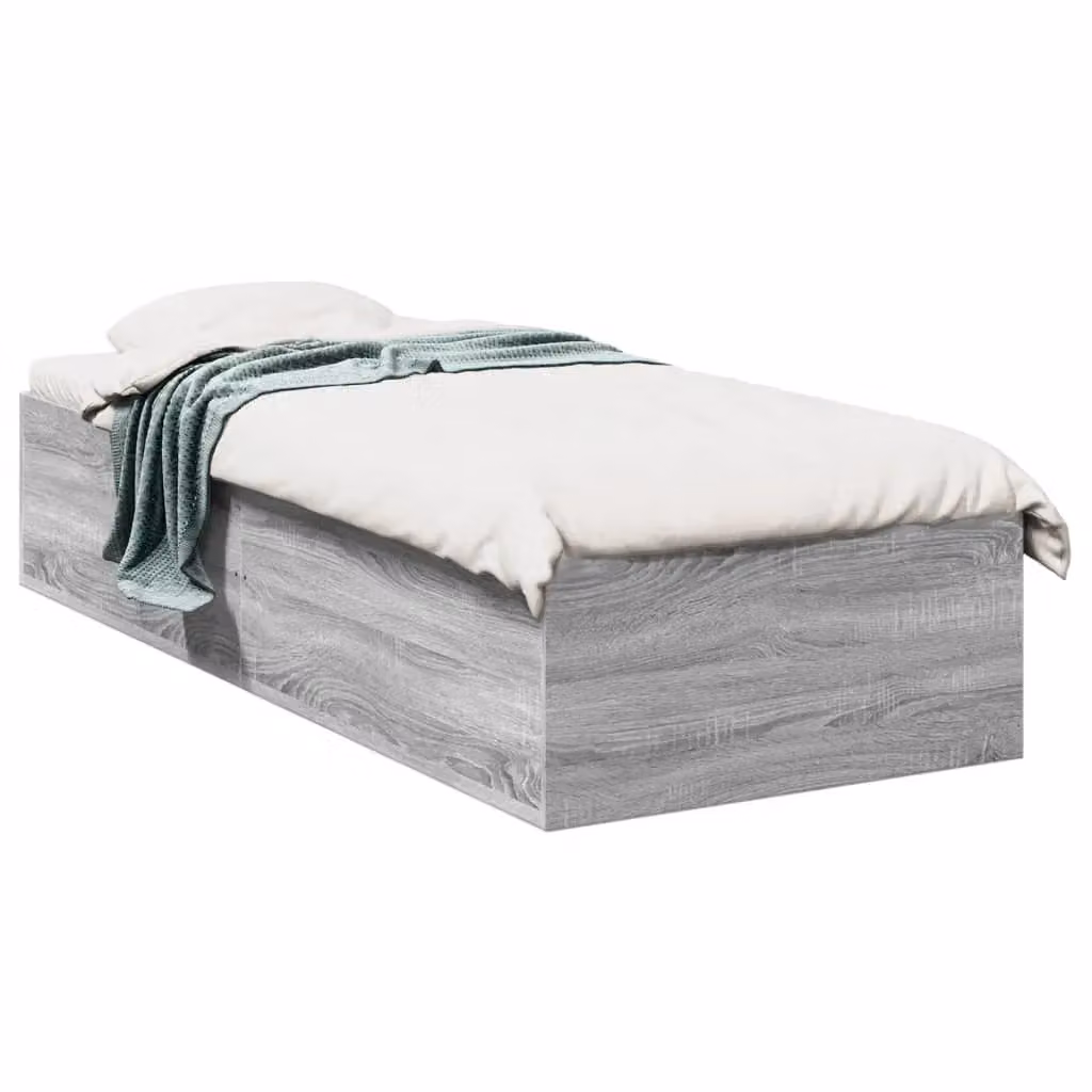 Berkfield Home Sonoma Single Bed Frame with Drawers, Grey, W/D/H: 90 x 190 cm – 2
