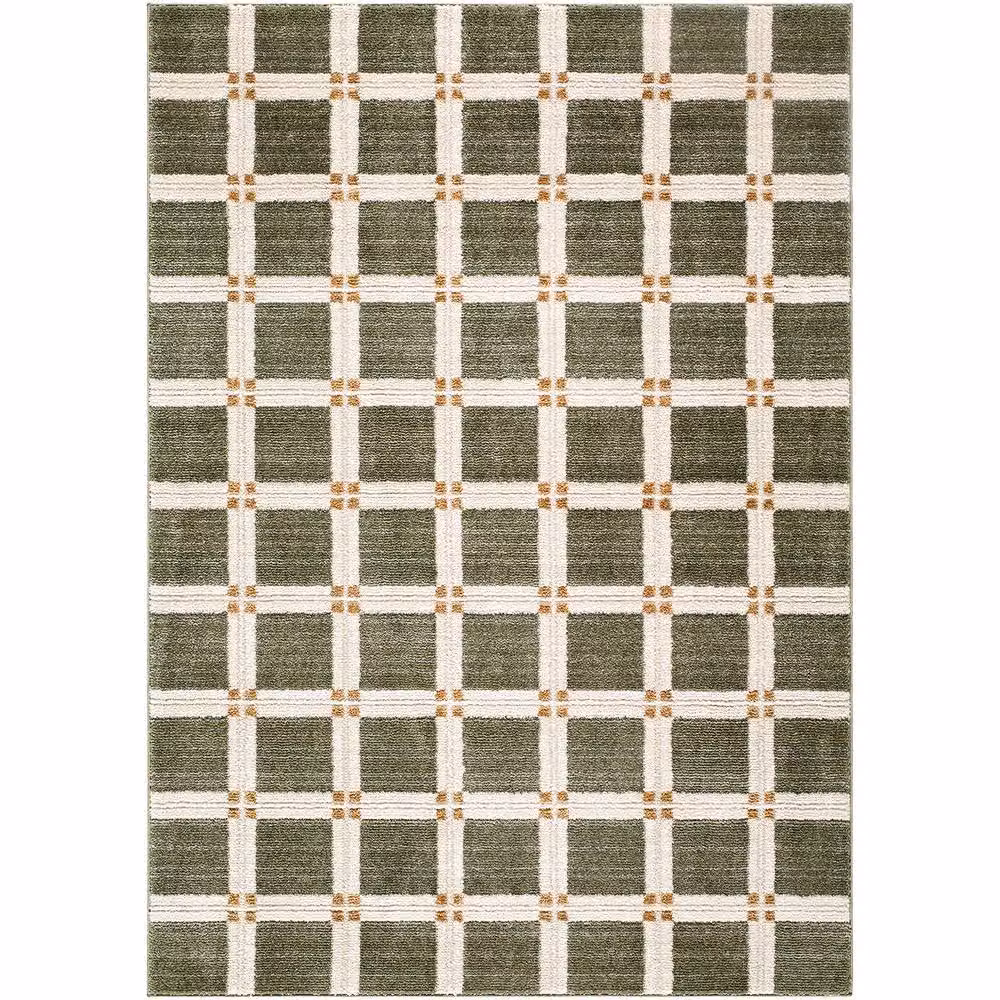 Livabliss La Luna Modern Geometric Living and Dining Rug in Brown, Grey and Green, W: 160 cm, D: 215 cm – 2
