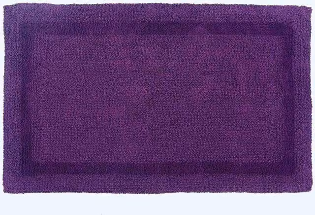 Homescapes Luxury Extra Large Reversible Cotton Bath Mat, Purple, W/D/H: 70 x 120 cm