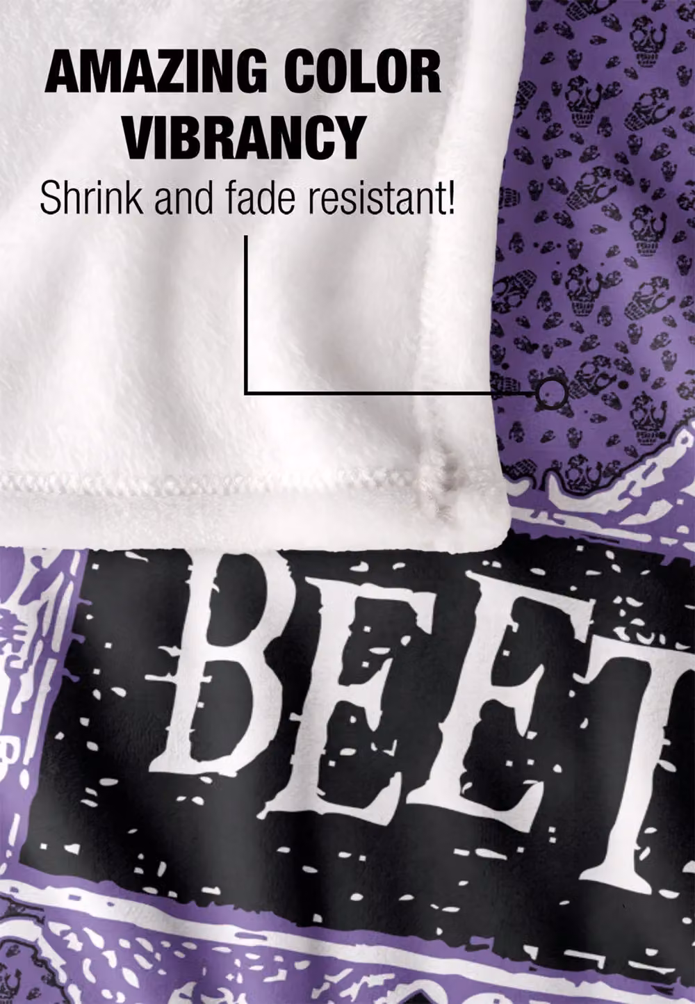 Beetlejuice Logo Silky Touch Super Soft Fleece Throw Blanket, White, W/D/H: 152 x 127 cm – 5