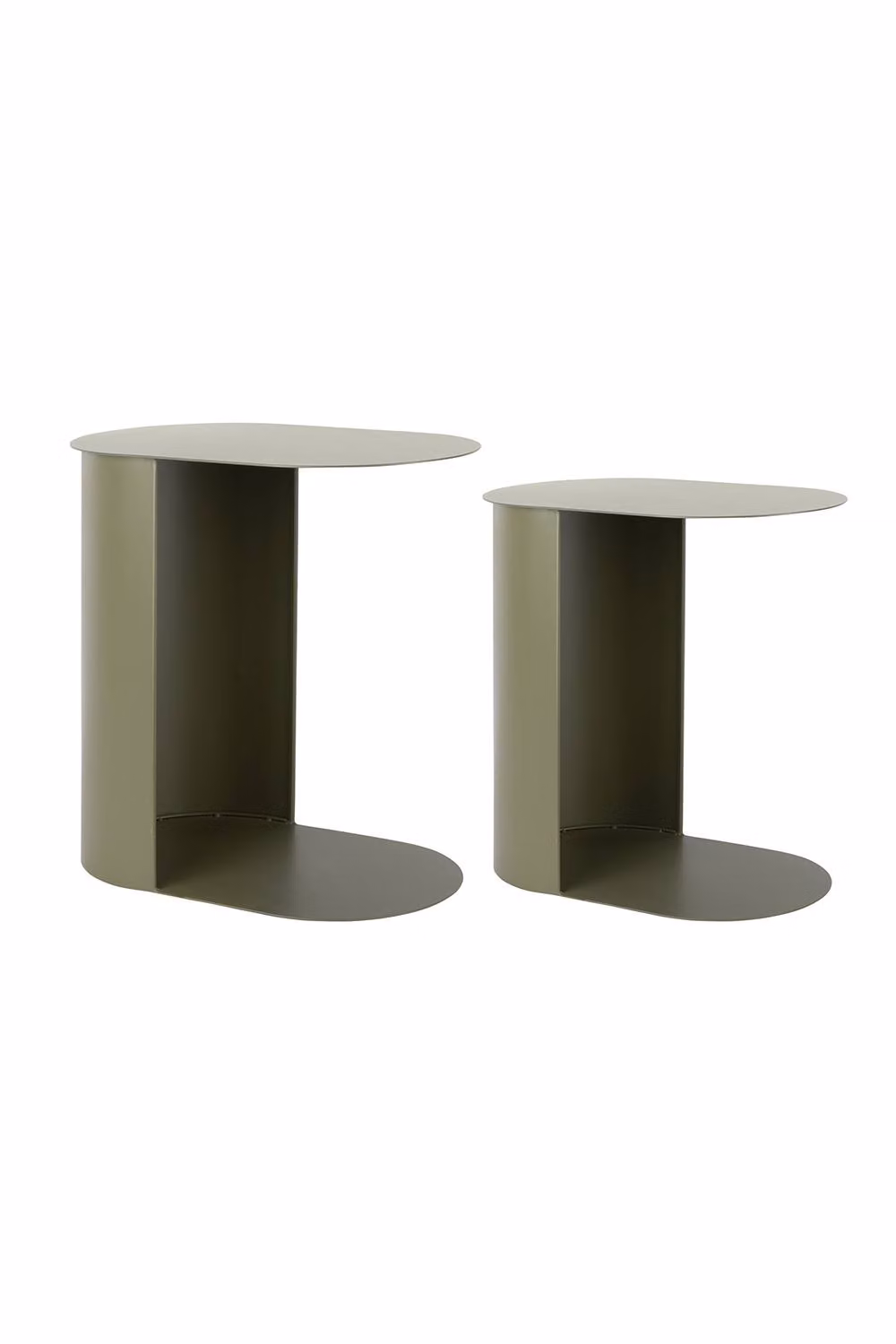 PRESENT TIME Leitmotiv Riqueza Oval Side Table Set in Luxury Green – 3