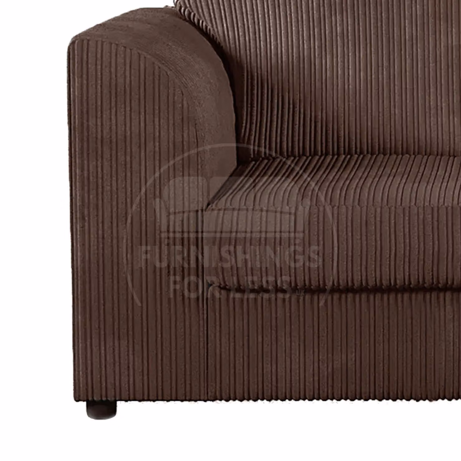 Furnishings For Less UK Luxor Jumbo Cord 3 + 2 Fabric Sofa Suite in Chocolate Brown – 3