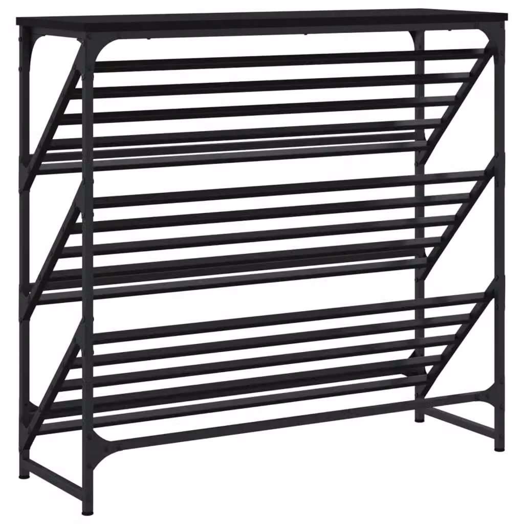 Berkfield Home Black Shoe Rack, W/D/H: 90 x 30 x 85 cm – 5