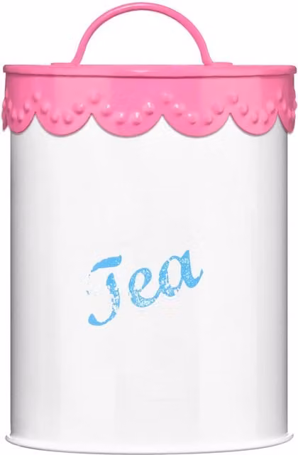 Orsina Maison by Premier Airtight and Leakproof Metal Tea Canister in Pink, White and Blue