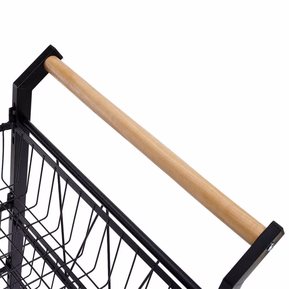 EONLION 5 Tier Fruit Trolley Basket Rack in Black with Adjustable Shelves, Height: 100 cm – 4