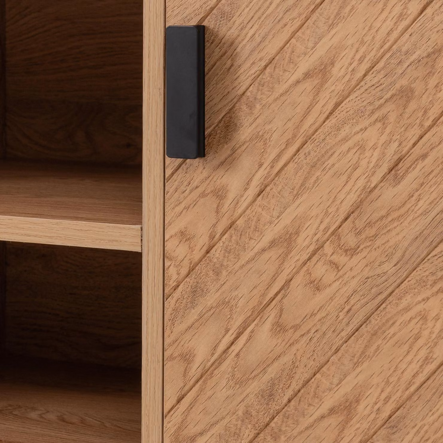 Seconique Leon Modern 2 Door Oak TV Cabinet – 2