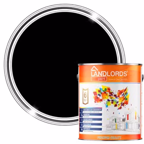 Landlords Paint Black Matt Water-Based Wood and Garden Paint, 1 l