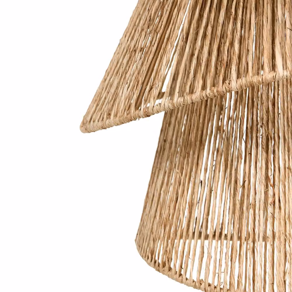 Wyld and Coco Natural Jute and Black Metal Boho Pendant Light – 3