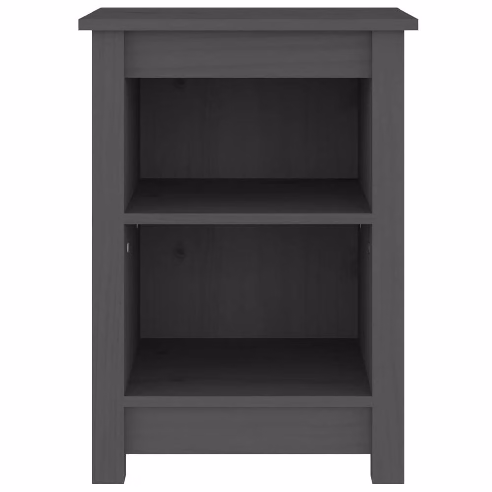 Berkfield Home Grey Solid Wood Pine Bedside Cabinet W/D/H: 40 x 35 x 55 cm – 3