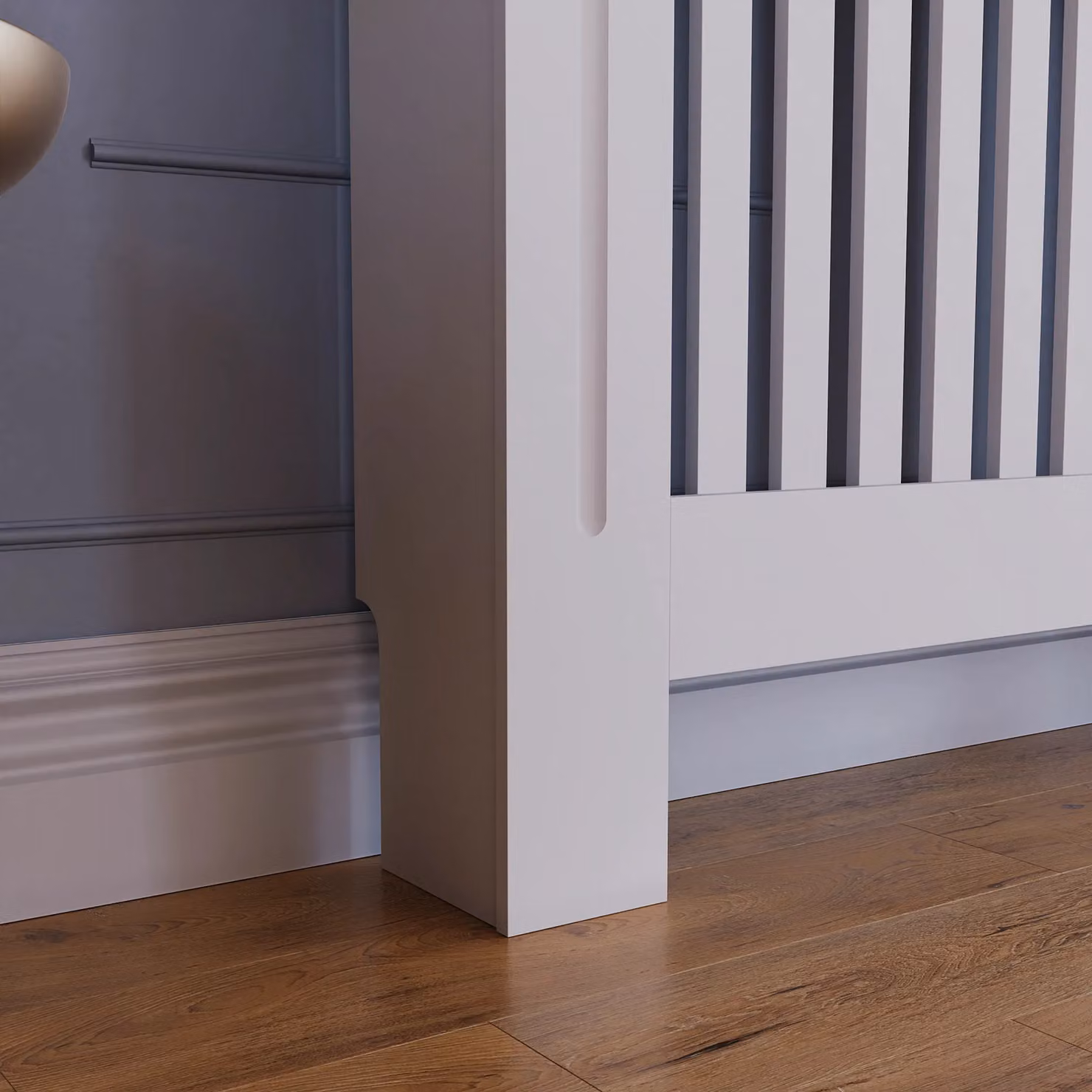 Vida Designs Chelsea MDF Radiator Cover in White, H x W x D: 82 x 172 x 19 cm – 4