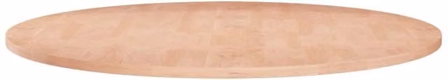 Berkfield Home Round Solid Oak Table Top in Brown, Diameter: 60 cm, Thickness: 1.5 cm