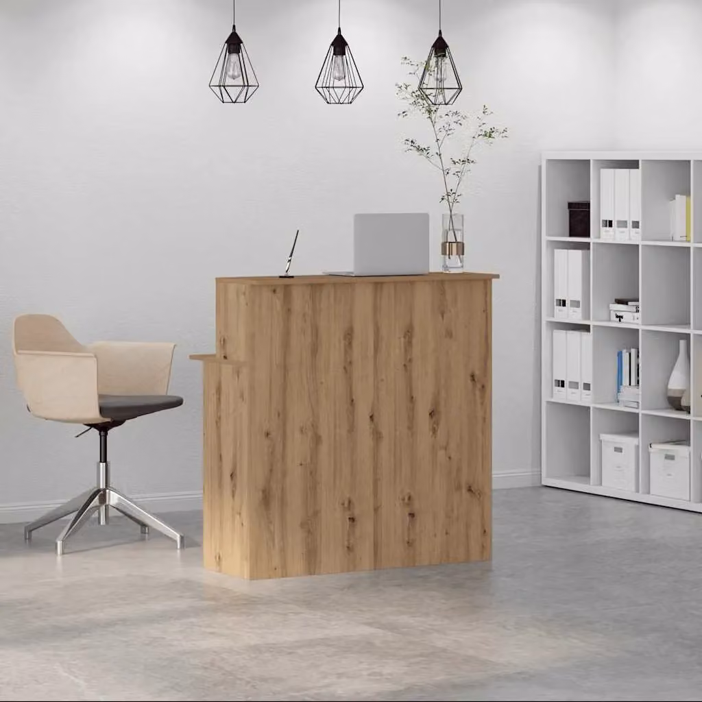 Berkfield Home Artisan Oak Reception Desk in Brown, W/D/H: 100 x 50 x 103.5 cm – 2