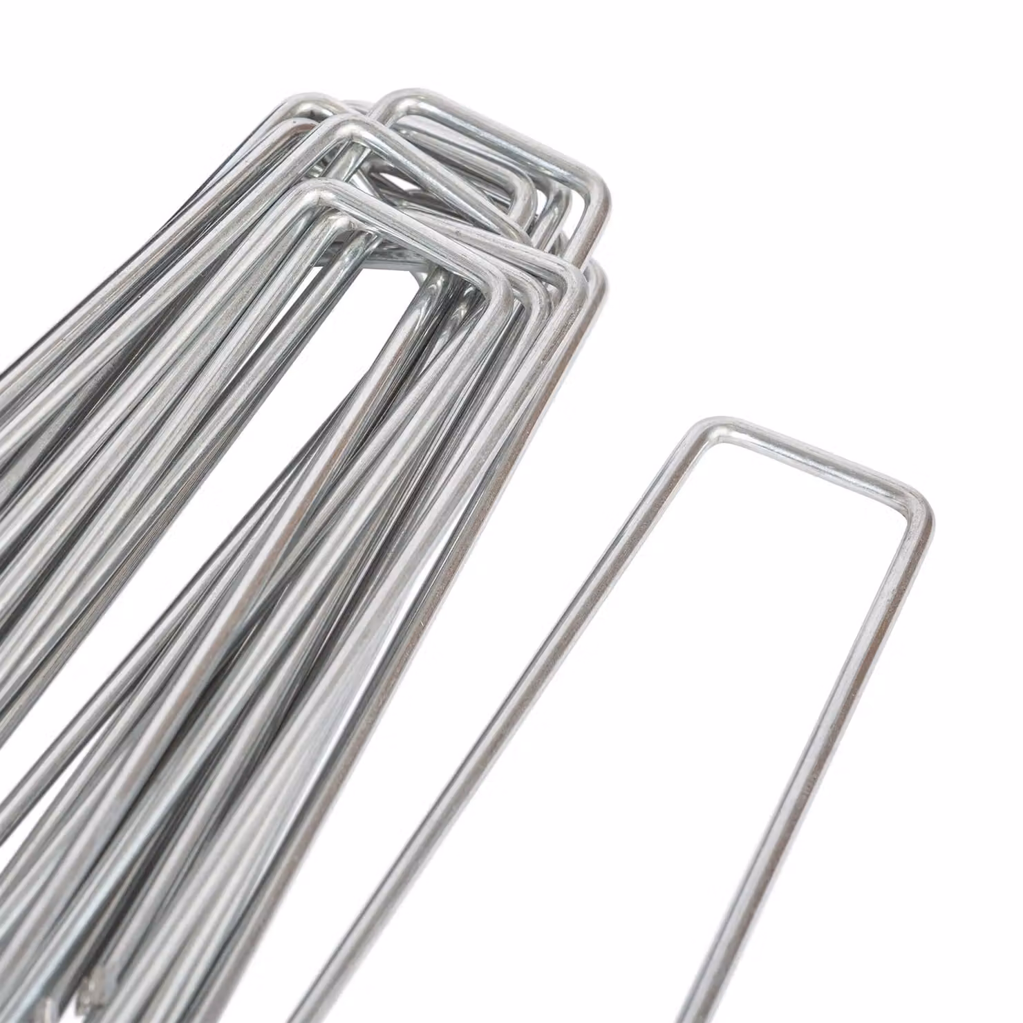 Harbour Housewares Galvanised Steel Weed Membrane Pegs, Silver, Pack of 80, 15cm – 4