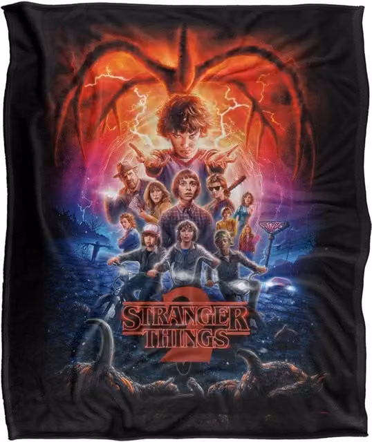Stranger Things Season 2 Poster Super Soft Fleece Throw Blanket, Multicolour, W: 152 cm, D: 127 cm – 1